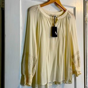 Jane and Delancey cream colour peasant blouse. NWT.